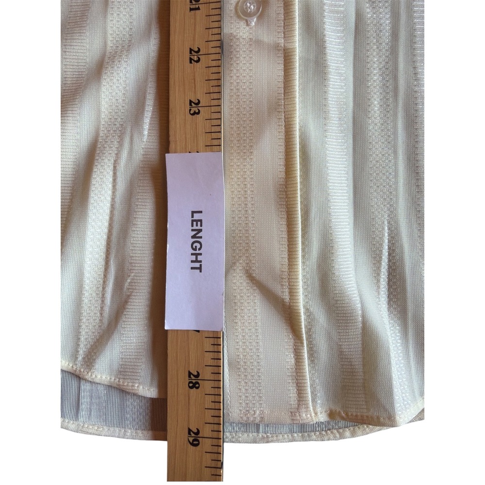 Vintage 70s Envoy Knit Shirt Mens Large Yellow Wide Collar Short Sleeve Retro - Picture 9 of 10